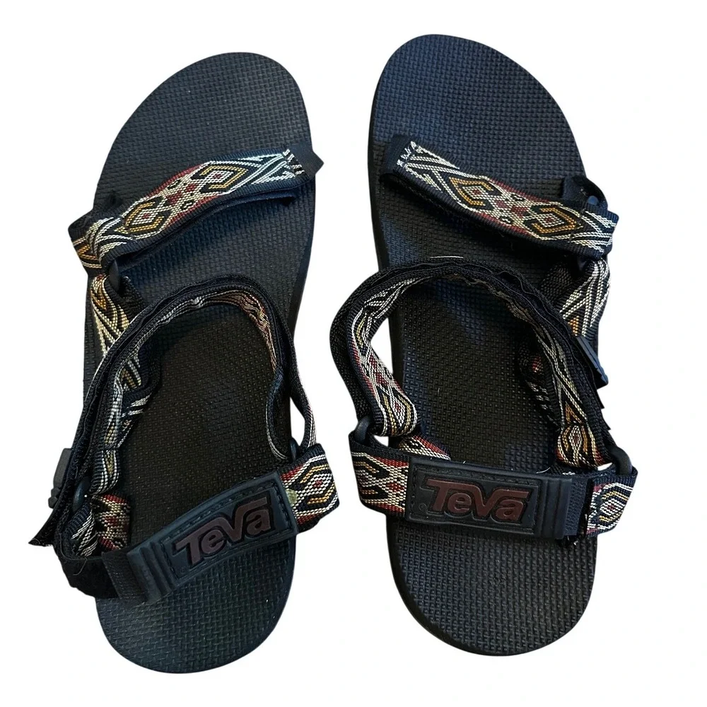 Teva Black With Geometric Aztec‎ Straps Sandals Men's 12